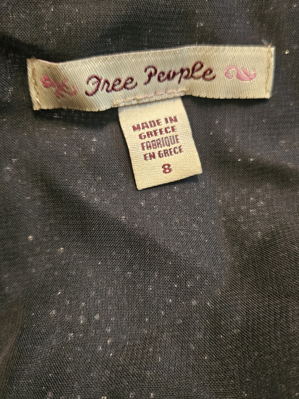Free People Vintage Y2K Glitter Lace Sparkle Black Mini Cocktail Dress Size 8 - Picture 8 of 10